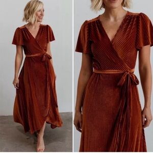 Baltic Born Elegant Rust Wrap Dress